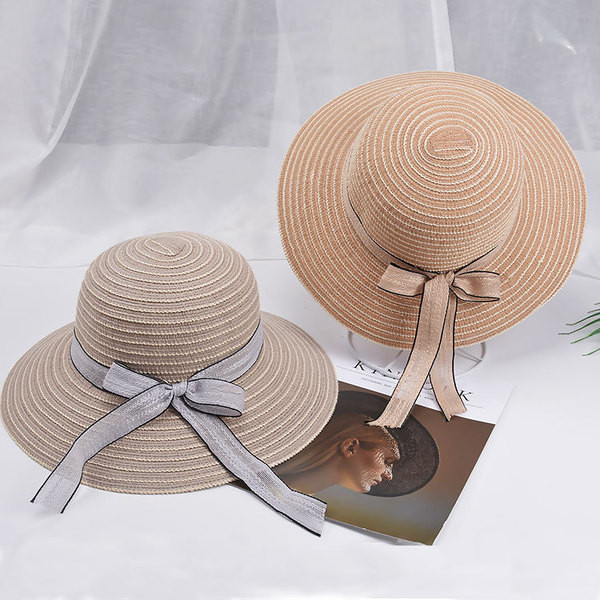 Palarie de plaja dama in mai multe culori cu panglica