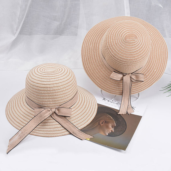 Palarie de plaja dama in mai multe culori cu panglica