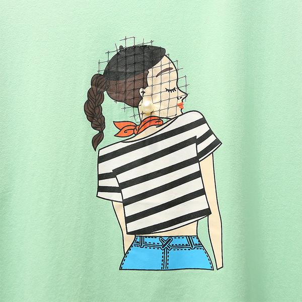 Tricou casual dama cu aplicatie in diferite culori