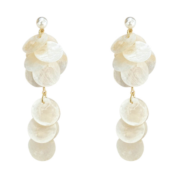 Cercei lungi de dama alb