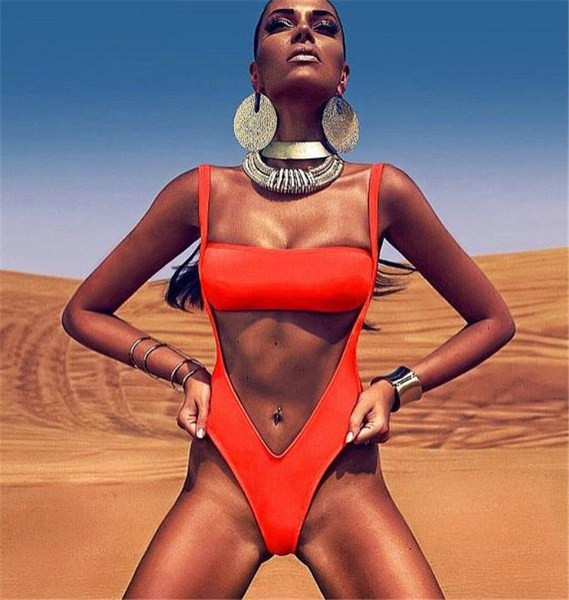 Costum de baie din două piese alb și portocaliu