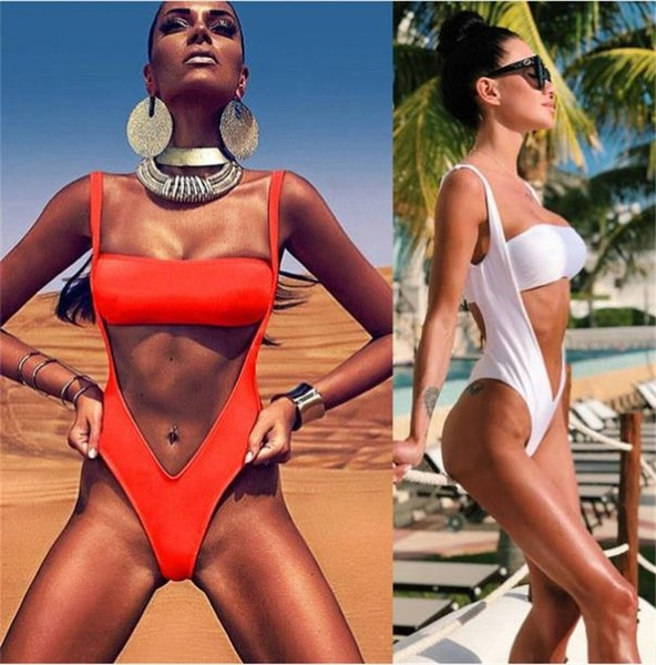 Costum de baie din două piese alb și portocaliu