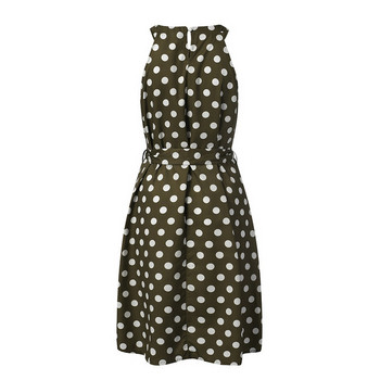 Rochie de dama eleganta cu panglica in trei culori cu puncte