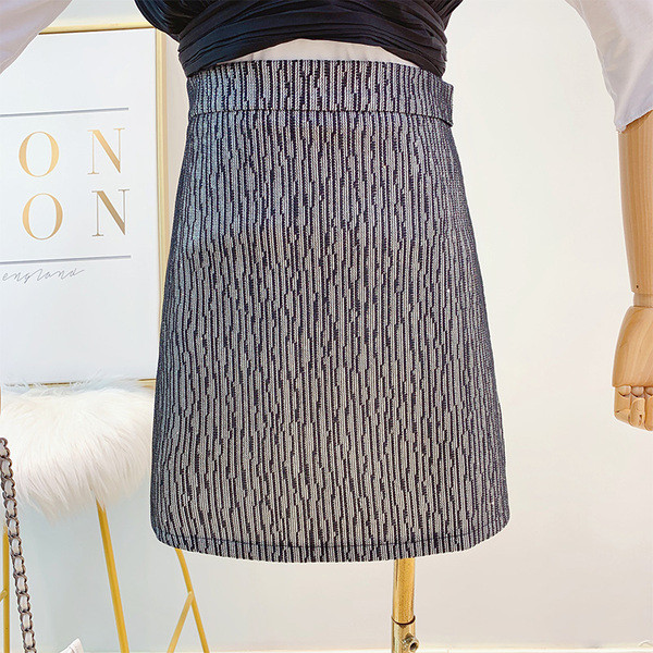 Fusta de dama cu talie inalta in doua culori