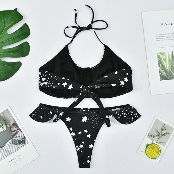 Costum de baie din două piese de damă actual în negru