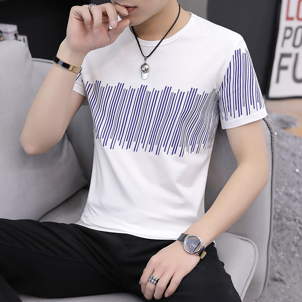 Tricou bărbătesc în patru culori cu decolteu O