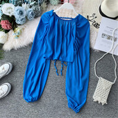 Bluză de damă modernă cu mâneci lungi și spate gol cu cravate