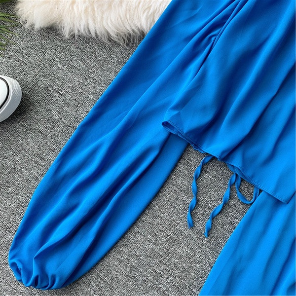 Bluză de damă modernă cu mâneci lungi și spate gol cu cravate