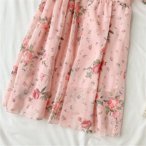 Rochie moderna de dama cu imprimeu color si maneci scurte