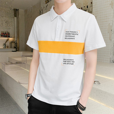 Tricou bărbătesc actual în trei culori cu inscripții și nasturi