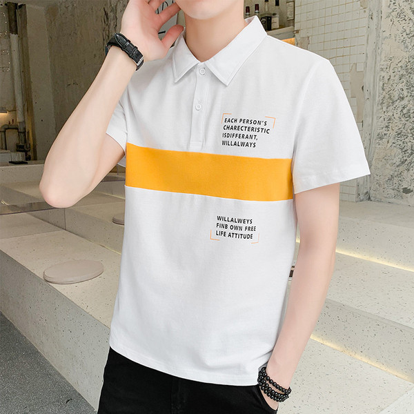 Tricou bărbătesc actual în trei culori cu inscripții și nasturi