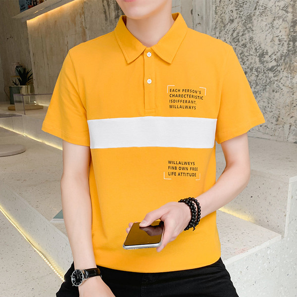 Tricou bărbătesc actual în trei culori cu inscripții și nasturi