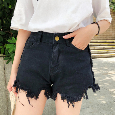 Къси дънкови панталони със скъсани мотиви и размери до 5XL в бял и черен цвят