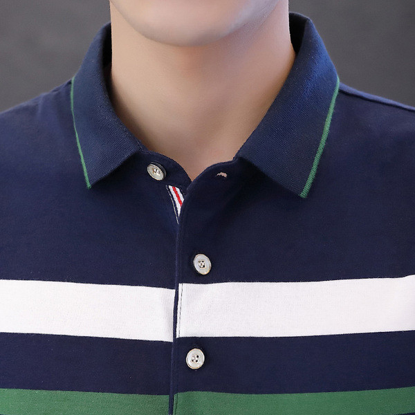 Tricou bărbătesc în trei culori cu mâneci scurte și guler