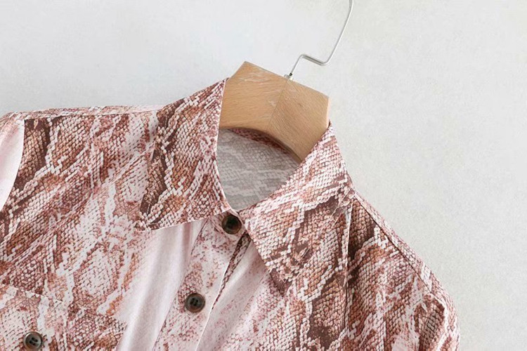 Rochie de dama cu maneci lungi si buzunare cu animal print