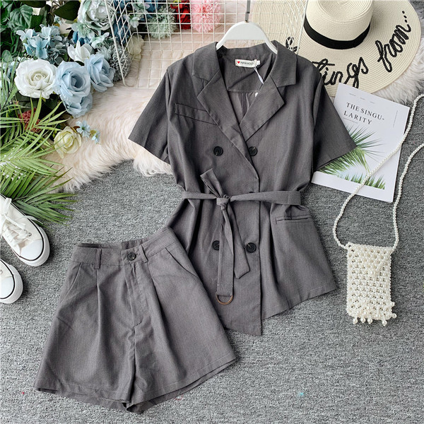 Set de damă de zi cu zi în gri și negru în două părți