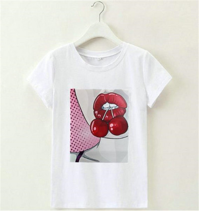 Tricou casual dama cu imprimeu in alb, negru si gri