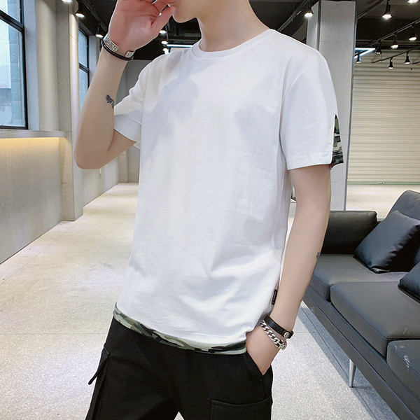 Tricou casual pentru bărbați cu decolteu O în patru culori