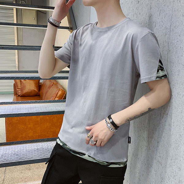 Tricou casual pentru bărbați cu decolteu O în patru culori