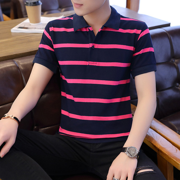 Tricou barbatesc model nou in doua culori cu guler si nasturi