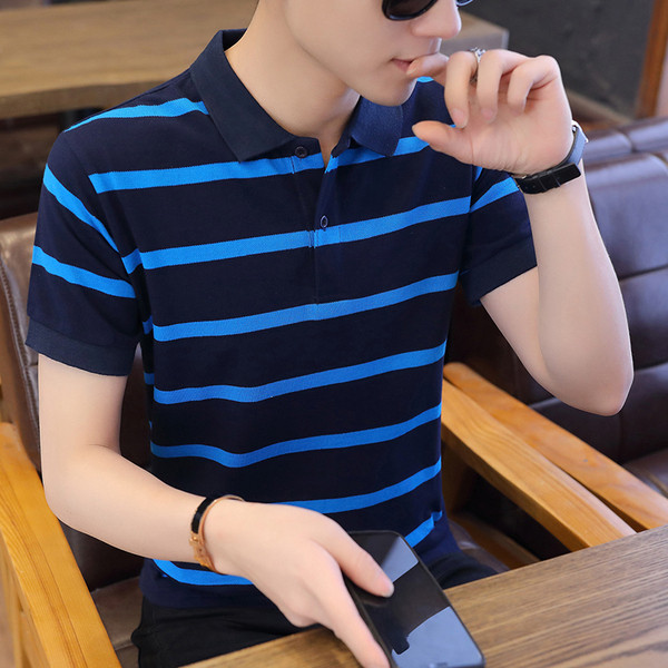 Tricou barbatesc model nou in doua culori cu guler si nasturi