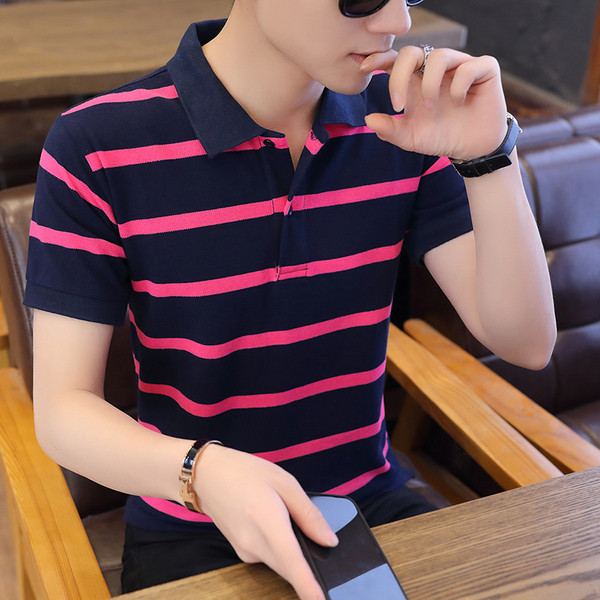 Tricou barbatesc model nou in doua culori cu guler si nasturi