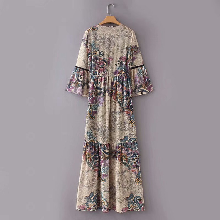 Rochie casual din sifon, cu decolteu in V si maneci lotus