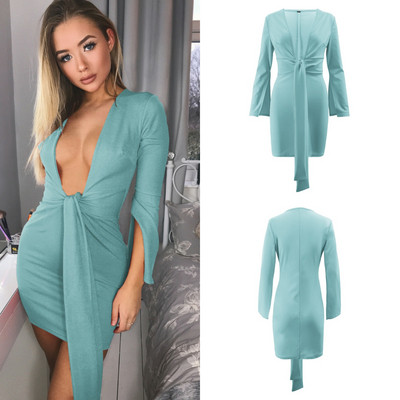 Rochie moderna de dama Model subtire cu decolteu adanc in mai multe culori