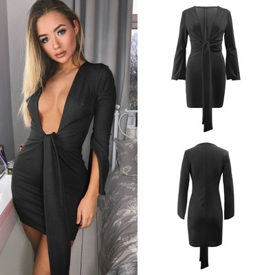 Rochie moderna de dama Model subtire cu decolteu adanc in mai multe culori