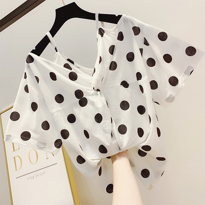 Bluza de dama model lat cu puncte in trei culori