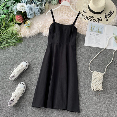 Rochie casual de dama cu bretele subtiri in trei culori