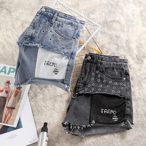 Blugi de dama moderni cu element metalic si talie inalta in doua culori