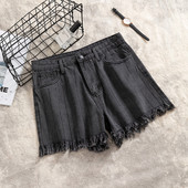 Blugi casual de dama cu talie inalta si buzunar cu motiv rupt