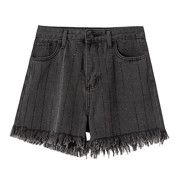 Blugi casual de dama cu talie inalta si buzunar cu motiv rupt