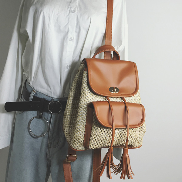 Rucsac de damă de zi cu zi cu buzunar frontal în trei culori