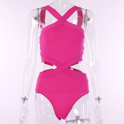 Γυναικείο ολόσωμο  μαγιό σε πράσινο και ροζ χρώμα