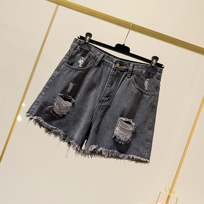 Ежедневни къси дънкови панталони с разкъсан мотив в два цвята