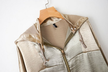 Geaca de primavara dama cu maneci lungi cu elastic si gluga