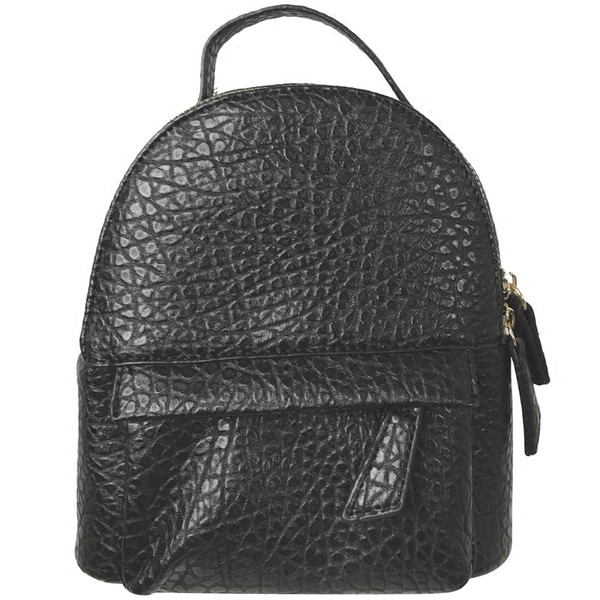 Rucsac de dama modern din piele ecologica cu manere metalice de culoare neagra
