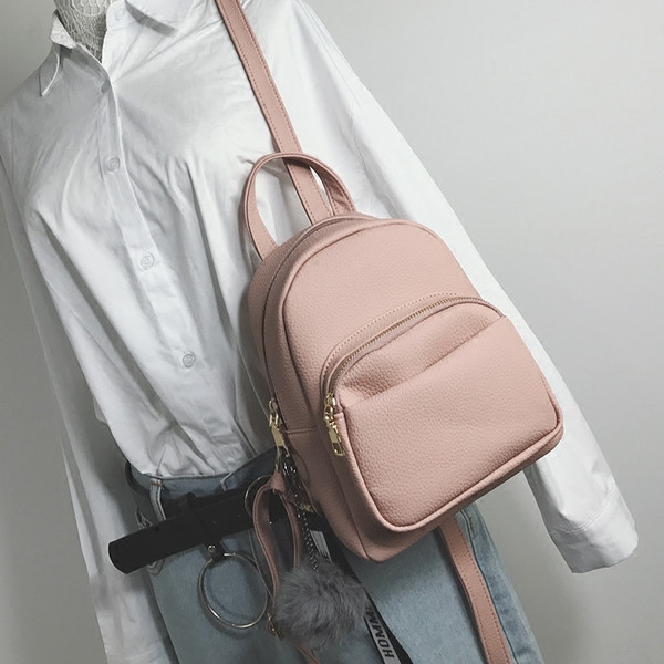 Rucsac de dama de zi cu zi din piele ecologica cu buzunar frontal in mai multe culori