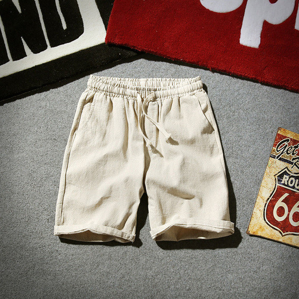 Pantaloni casual barbati 3/4 cu cravate si buzunar in mai multe culori