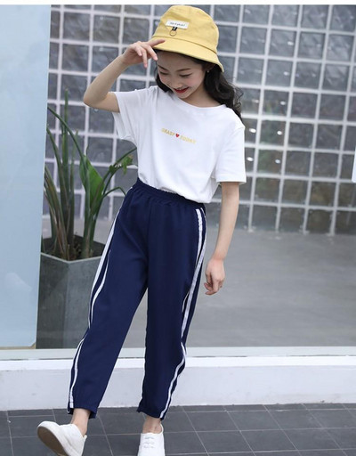 Pantaloni sport si casual copii in doua culori pentru fete