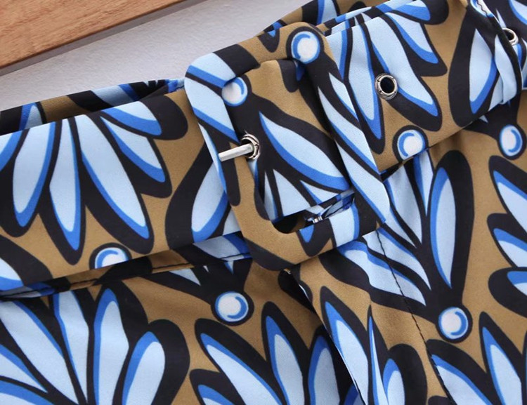 Pantaloni de dama Charleston cu centura si model floral