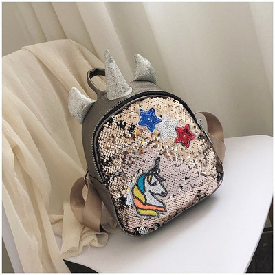 Rucsac pentru copii cu decor 3D si paiete in mai multe culori