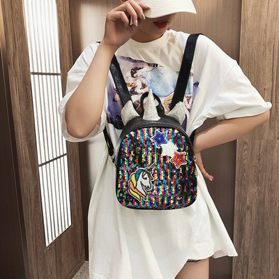 Rucsac pentru copii cu decor 3D si paiete in mai multe culori