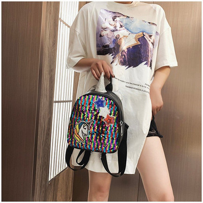 Rucsac pentru copii cu decor 3D si paiete in mai multe culori