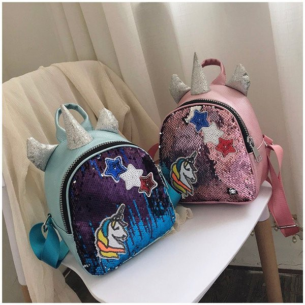 Rucsac pentru copii cu decor 3D si paiete in mai multe culori