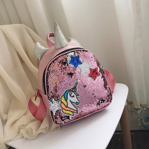 Rucsac pentru copii cu decor 3D si paiete in mai multe culori