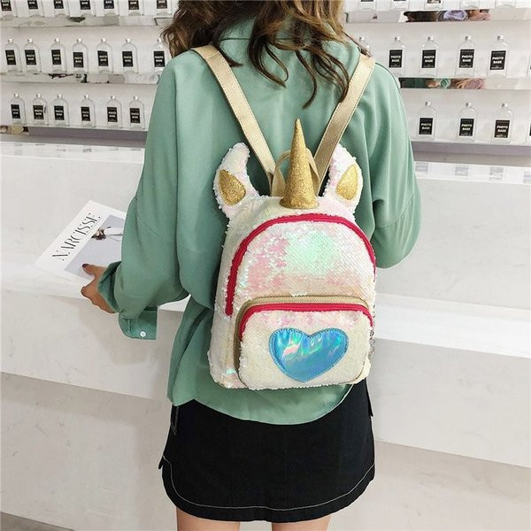 Rucsac modern de dama cu decor 3D si paiete in doua culori