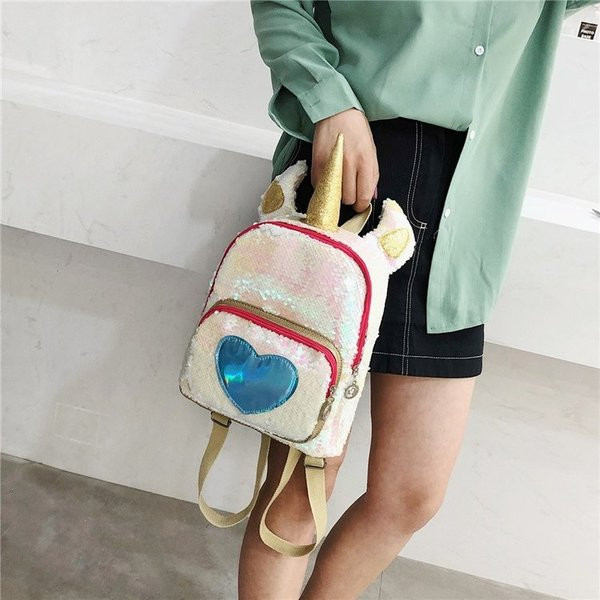 Rucsac modern de dama cu decor 3D si paiete in doua culori